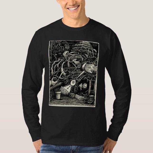 T-shirt Le jardin de la folie par Brian Benson (Devant)