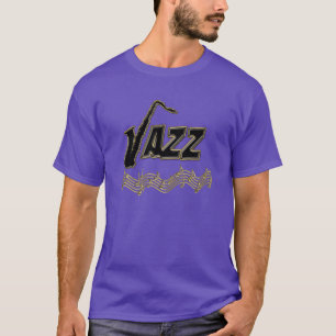 T-shirt Le jazz de ~ de mélomane de jazz note le saxo