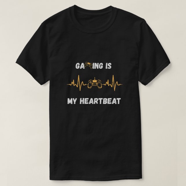 T-Shirt « Le jeu est mon rythme cardiaque » (Design devant)