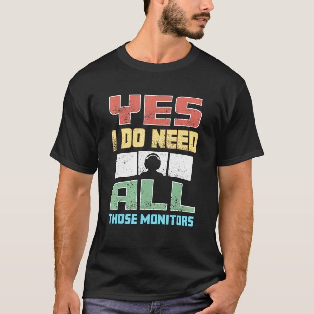 T-shirt Le Jeu Vidéo Addict Tous Ces Moniteurs (Devant)