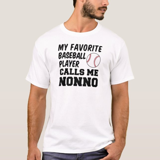 T-shirt Le Joueur De Baseball Favori M'Appelle Non (Devant)