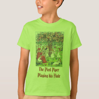 T-shirt Le joueur de pipeau pie jouant sa cannelure