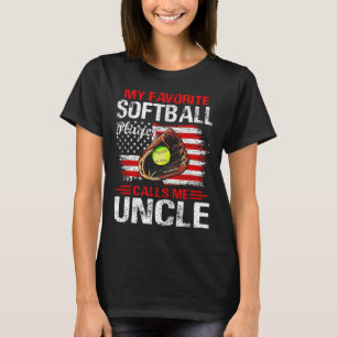 T-shirt Le joueur favori de softball m'appelle oncle Améri