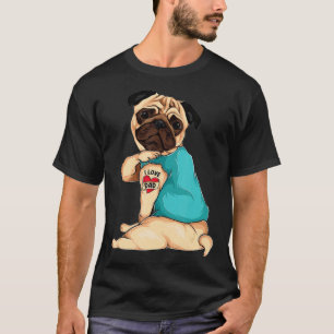 T-shirt Le jour de Fathers vend des funny dog pug i love p