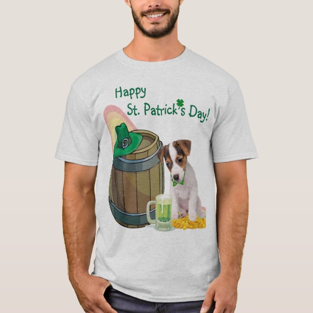 T-shirt Le jour de Jack Russell de St Patrick adorable de (Devant)