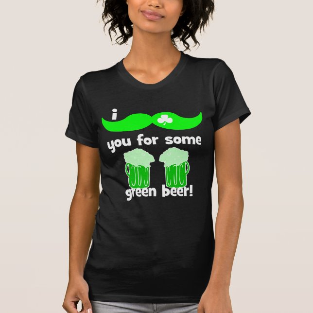T-shirt le jour de St Patrick drôle de moustache (Devant)