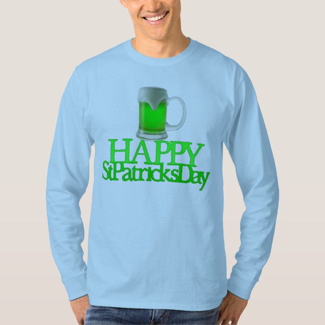 T-shirt Le jour de St Patrick heureux brouillé par bière (Devant)