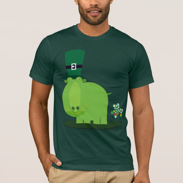 T-shirt Le jour de St Patrick : HIPPOPOTAME vert (Devant)