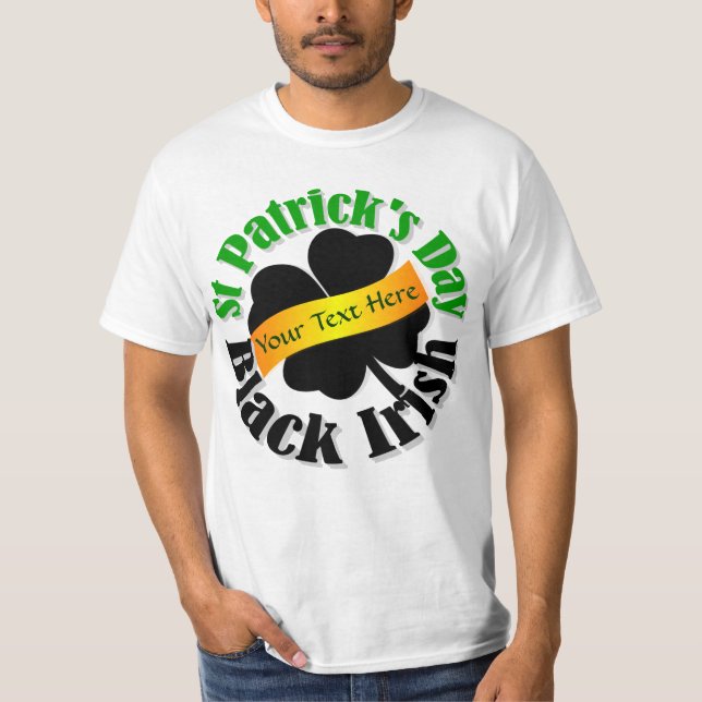 T-shirt Le jour de St Patrick noir d'Irlandais (Devant)