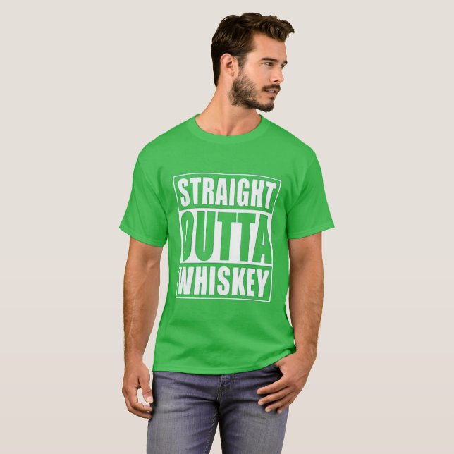 T-shirt Le jour d'Outta de St Patrick droit de whiskey (Devant entier)