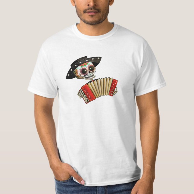 T-shirt Le jour du mariachi mort d'EL de squelette (Devant)