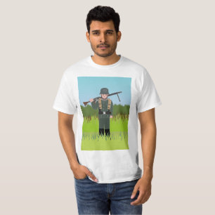 T-shirt Le jour J allemand d'artilleur de machine 17#