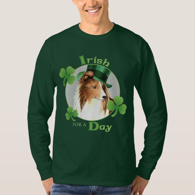 T-shirt Le jour Sheltie de St Patrick (Devant)
