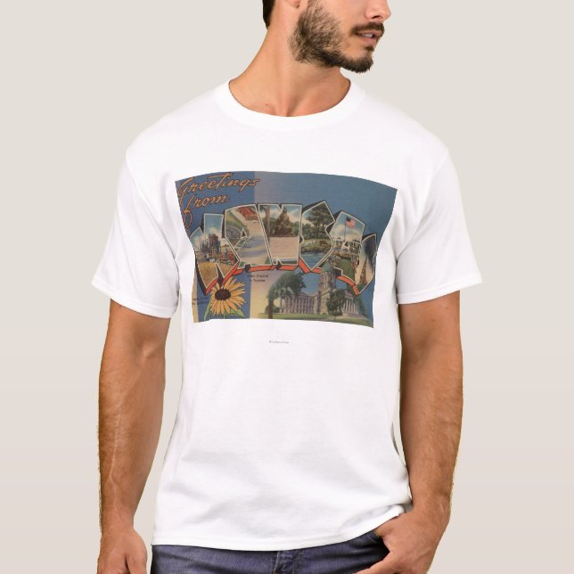 T-shirt Le Kansas (capitale de l'État/fleur) (Devant)