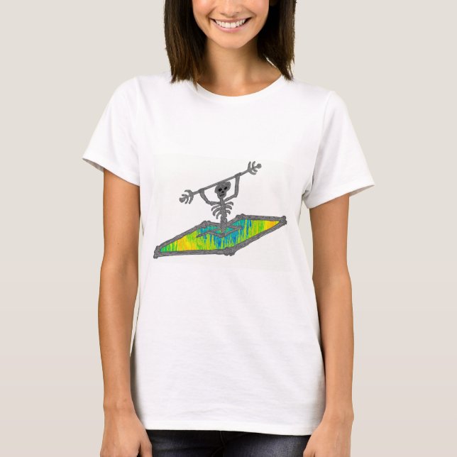 T-shirt Le kayak désosse la longueur d'onde (Devant)