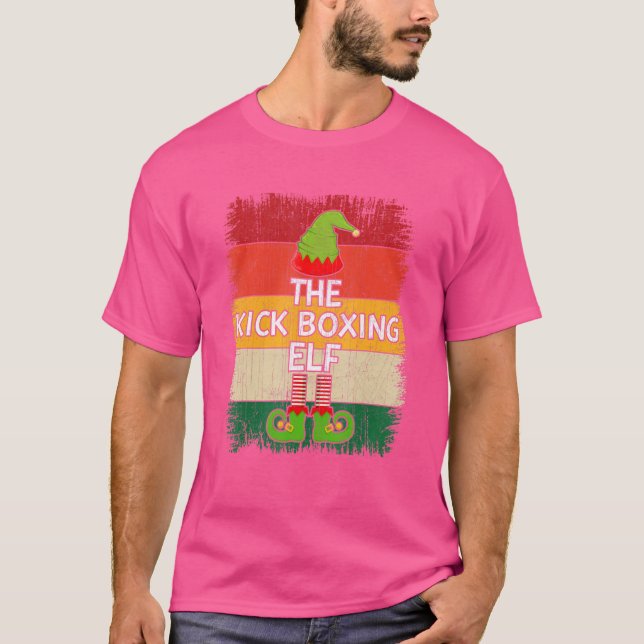 T-shirt Le Kick Boxing Elf Matching Group Noël Party (Devant)