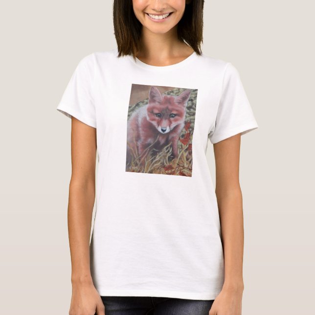 T-shirt Le kit Red Fox mignon (Devant)