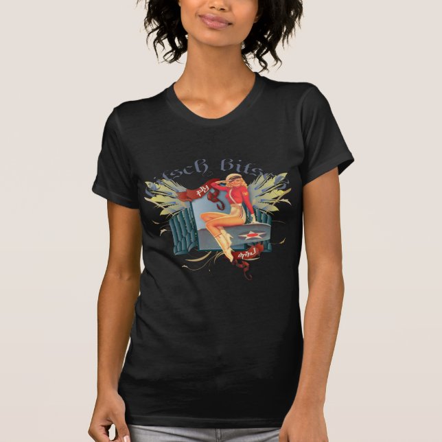T-shirt Le kitsch Bitsch : Pin- de tatouage de fille de (Devant)