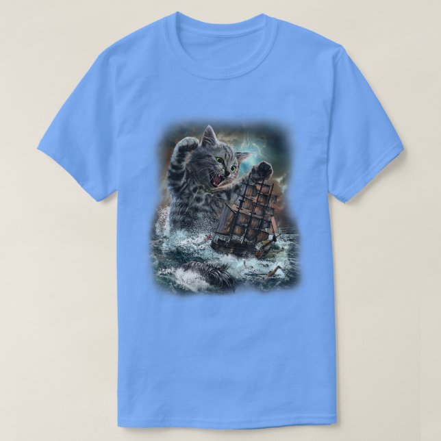 T-shirt Le Kraken est un monstre marin légendaire de chats (Design devant)