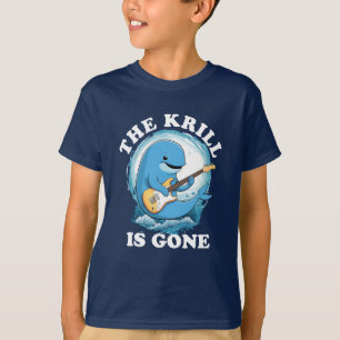 T-shirt Le Krill Est Parti - Baleine Drôle Jouant De La Gu