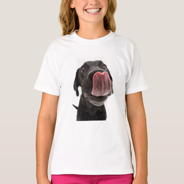 T-shirt Le Labrador Noir se lâche le nez (Devant)