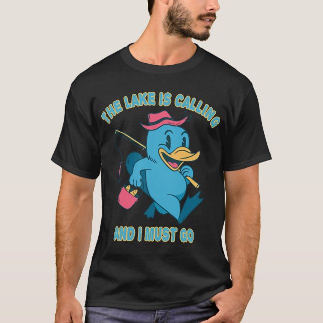 T-shirt Le lac appelle, pêche, pêcheurs, pêche (Devant)