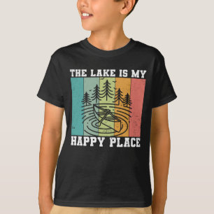 T-shirt Le lac est mon Happy Place Distressed Lac Vintage