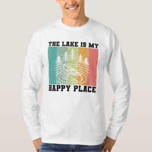 T-shirt Le lac est mon Happy Place Distressed Lac Vintage