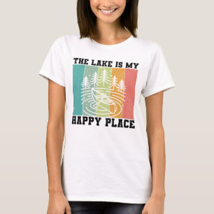 T-shirt Le lac est mon Happy Place Distressed Lac Vintage