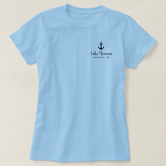 T-shirt Le lac est mon nom de lac personnalisé Happy Place (Design devant)