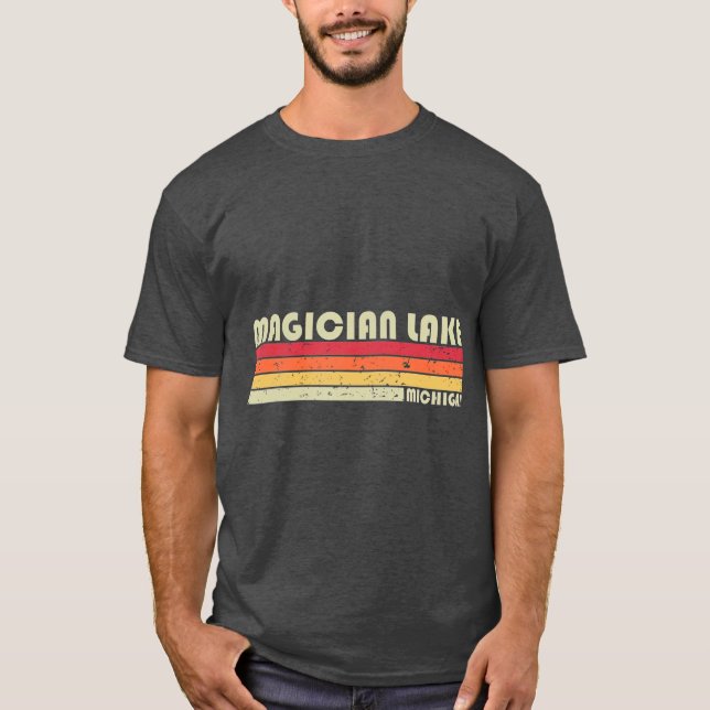 T-shirt LE LAC MAGICIEN MICHIGAN Funny Pêche Camping (Devant)