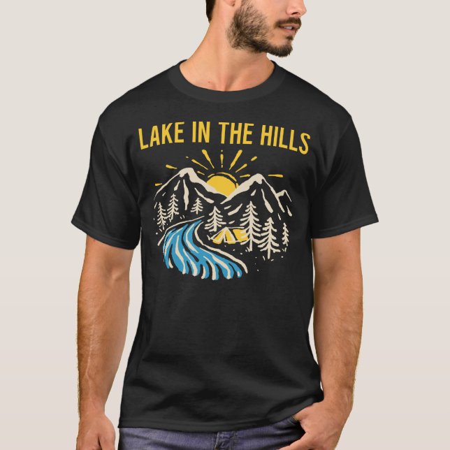 T-shirt Le lac naturel dans les collines (Devant)