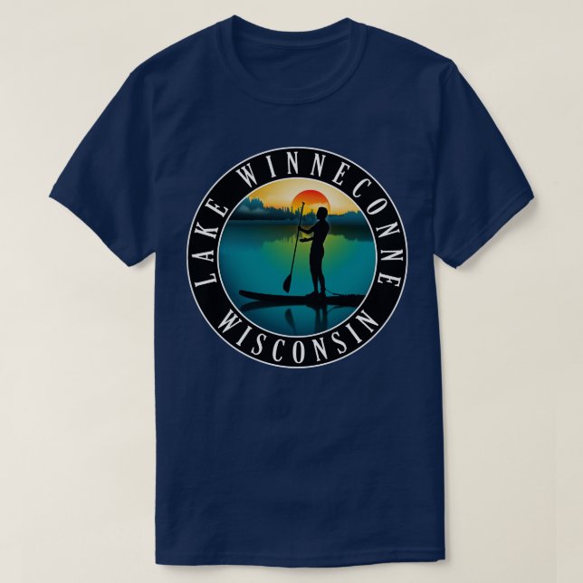 T-shirt Le lac Winneconne Wisconsin Paddleboard (Design devant)