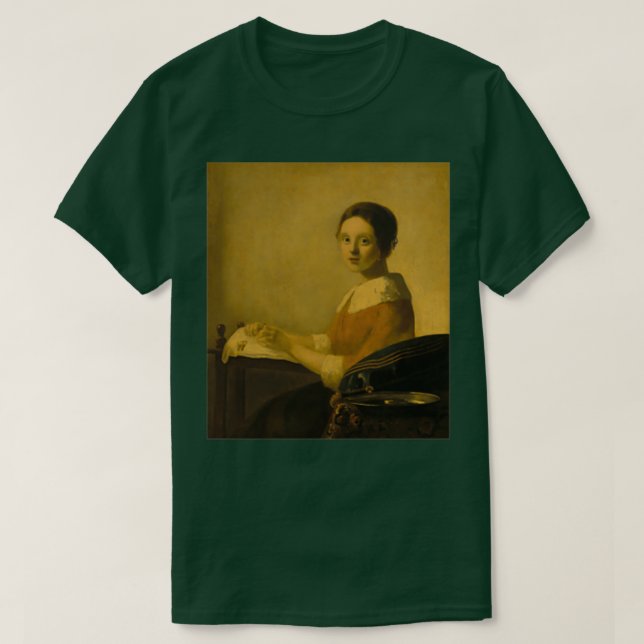 T-shirt Le Lacemaker par Johannes Vermeer (Design devant)