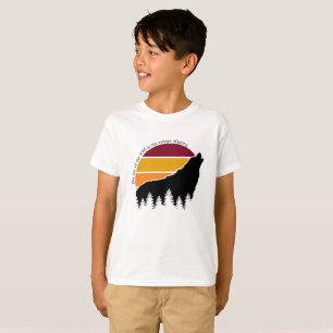 T-shirt Le Lair du Loup est son Refuge Retro Sunset