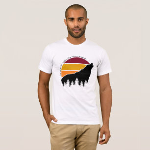 T-shirt Le Lair du Loup est son Refuge Retro Sunset