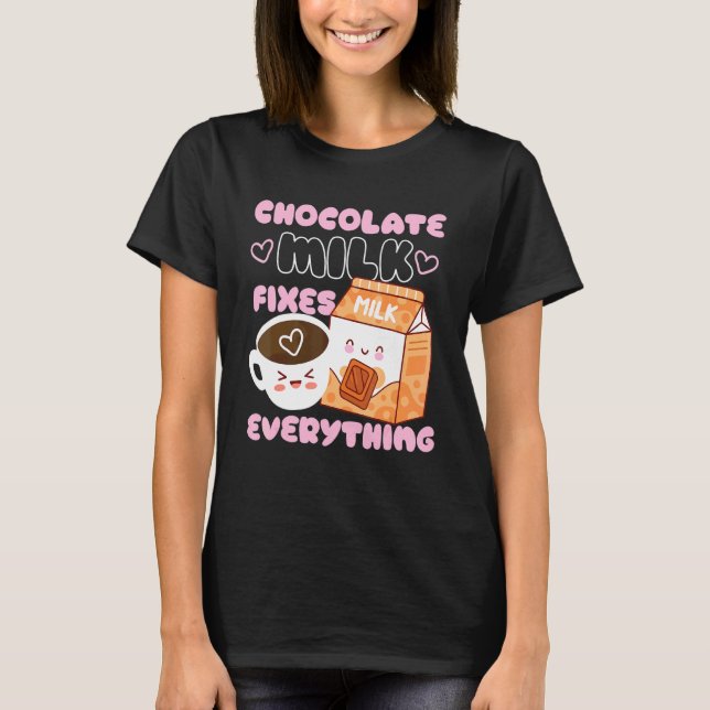T-shirt Le Lait Chocolat Fixe Tout (Devant)