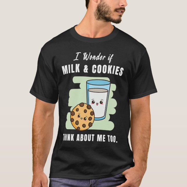 T-shirt Le Lait Et Les Cookies Pensent À Moi Par Le Graphi (Devant)
