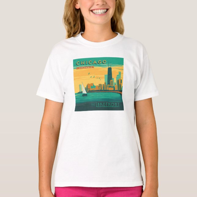 T-shirt Le Lakefront | Chicago, Illinois (Devant)