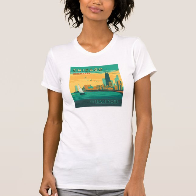 T-shirt Le Lakefront | Chicago, Illinois (Devant)