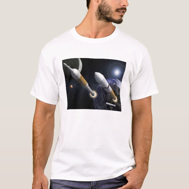 T-shirt Le lanceur d'équipage Ares I (Devant)