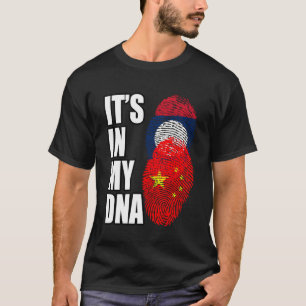 T-shirt Le Laos Et La Chine Mélangent Le Drapeau Du Patrim