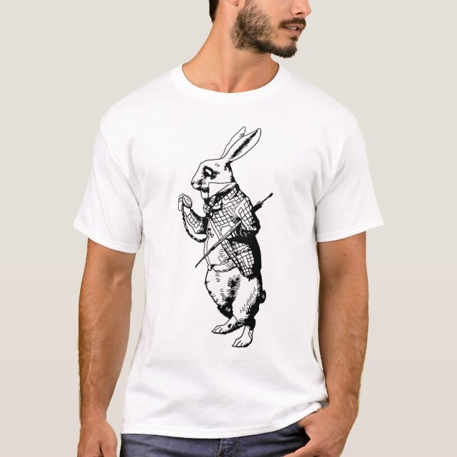 T-shirt Le lapin blanc - encré (Devant)