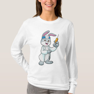 T-shirt Le lapin comme docteur à la vaccination avec la se