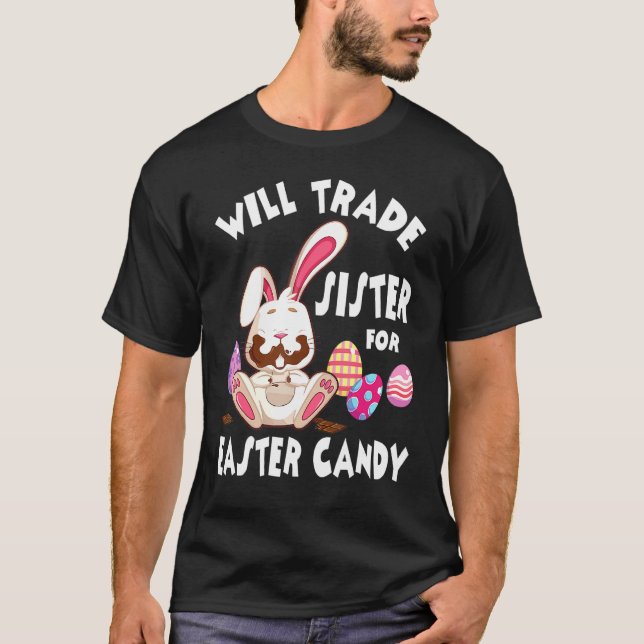 T-shirt Le Lapin Mange Des Oeufs De Chocolat Vont Échanger (Devant)