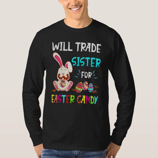 T-shirt Le Lapin Mange Des Oeufs De Chocolat Vont Échanger (Devant)