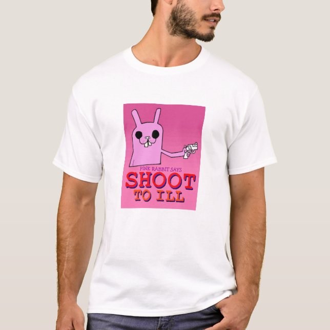 T-shirt Le lapin rose indique (Devant)