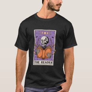 T-shirt Le lecteur Skeleton livre gothique mystique Vintag