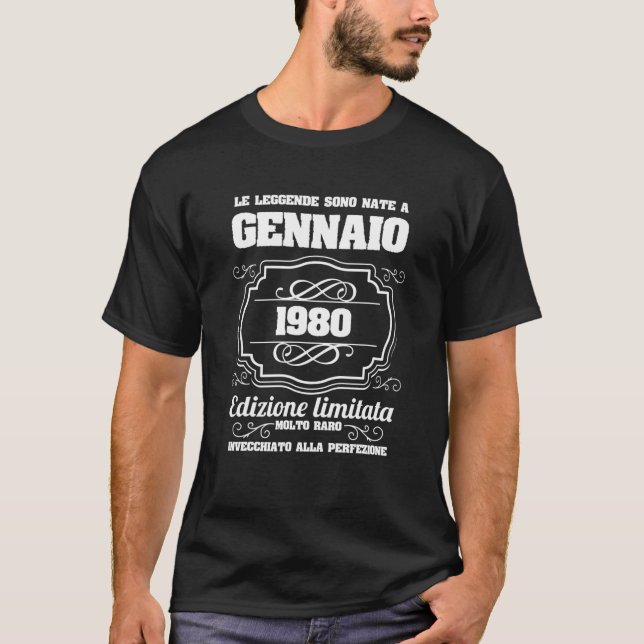 T-shirt Le Legende Sono Nate A Gennaio 1980 42Th Birthday (Devant)