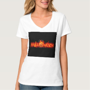 T-shirt Le lettrage de SlipperyJoe's Halloween massif en f